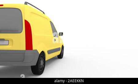 Le rendu 3D d'un transporteur van location isolée dans l'arrière-plan studio Banque D'Images