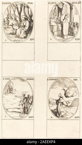 Jacques Callot, St Giles St ; Lupus ; St Anne, St Giles Nonnosus ; Saint Lupus ; Sainte Anne ; St. Nonnosus Banque D'Images