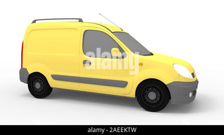 Le rendu 3D d'un transporteur van location isolée dans l'arrière-plan studio Banque D'Images