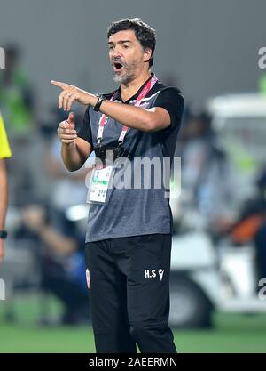 Doha, Qatar. 8e déc, 2019. L'entraîneur-chef du Bahreïn Bonjour Filipe De Sousa réagit au cours de la 24e Coupe du Golfe Persique 2019 match final entre Bahreïn et l'Arabie saoudite à Doha, Qatar, le 8 décembre 2019. Credit : Nikku/Xinhua/Alamy Live News Banque D'Images