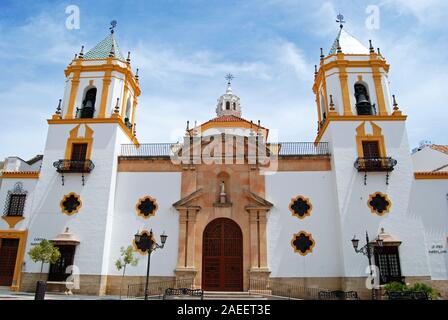 Vue de l'église paroissiale de Socorro dans la Plaza del Socorro, Ronda, Province de Malaga, Andalousie, Espagne, Europe Banque D'Images