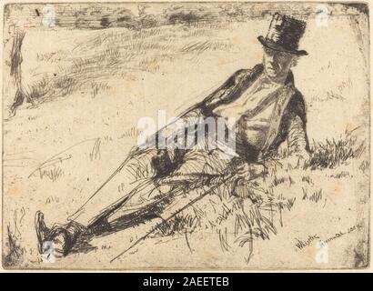 La peinture de 1859 de James McNeill Whistler « Greenwich Pensioner » représente une figure navale à la retraite en uniforme assise à l'intérieur, mettant l'accent sur la tenue vestimentaire, la posture, l'expression faciale et le contexte historique des retraités britanniques au XIXe siècle. Banque D'Images