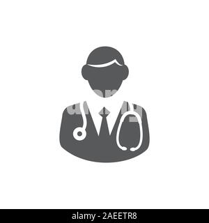 Médecin icône sur fond blanc Illustration de Vecteur