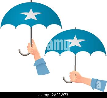 Drapeau somalie parapluie. Concept de sécurité sociale. Drapeau national de Somalie vector illustration Illustration de Vecteur