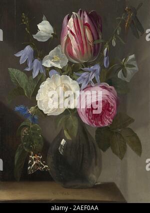 Jan Philips van Thielen, roses et d'une tulipe dans un vase de verre, c 1650-1660 Roses et d'une tulipe dans un vase de verre ; c. 1650/1660 Banque D'Images