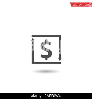 L'icône de transfert d'argent. Signe dollar avec des flèches, vecteur symbole actualiser Illustration de Vecteur