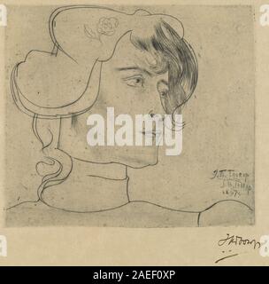 Jan Toorop, tête de femme (Marguerite), Helfrich Adolphine 1897 Tête de Femme (Marguerite Adolphine Helfrich) ; 1897date Banque D'Images