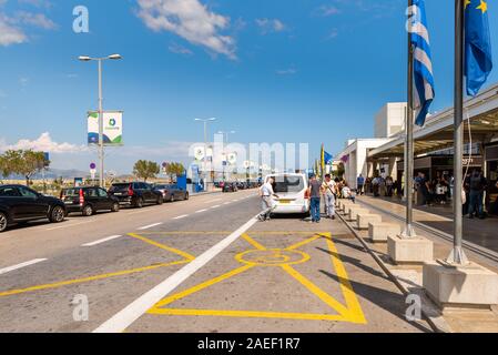 Athènes, Grèce - 14 septembre 2018 : le lieu de départ et d'arrivée à l'Aéroport International d'Athènes Banque D'Images