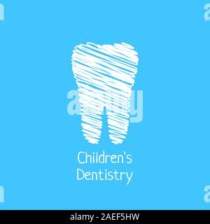 Enfants dentisterie avec scribble tooth Illustration de Vecteur