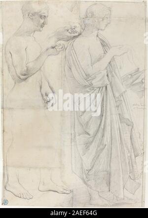 Jean-Auguste-Dominique Ingres, deux études de Virgil, c 1812 et c 1825 deux études de Virgile ; c. 1812 et ch. 1825 Banque D'Images