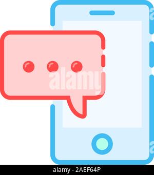Une notification de message comme chat en smartphone Illustration de Vecteur