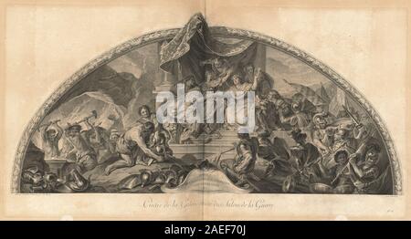 Jean-Baptiste Massé (designer) et Laurent Cars (graveur) après Charles Le Brun, l'Alliance de l'Allemagne et de l'Espagne avec la Hollande 1672 (PL 31), publié 1752 Alliance de l'Allemagne et de l'Espagne avec la Hollande 1672 Cintre de la Gallerie du côté du Salon de la guerre (Alliance de l'Allemagne et l'Espagne avec la Hollande, 1672 Centre de la galerie à côté de la beauté de la guerre) [pl. 31] ; publié 1752 Banque D'Images