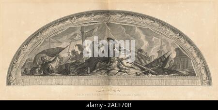 Jean-Baptiste Massé (designer) et Nicolas Henri Tardieu (graveur) après Charles Le Brun, La Hollande Cintre du Salon Salon de la guerre sur l'Arcade qui donne entrée dans la galerie (PL 39), publié en 1752 La Hollande Cintre du Salon Salon de la guerre sur l'Arcade qui donne entrée dans la galerie (Hollande, Centre de la beauté de la guerre dans l'Arcade qui s'ouvre sur la galerie) [pl. 39] ; publié 1752 Banque D'Images