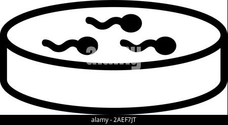 Sperme dans l'icône des travaux pratiques vecteur. Illustration symbole contour isolé Illustration de Vecteur