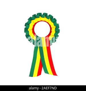 Guinée drapeau symbole du ruban vert jaune rouge Banque D'Images