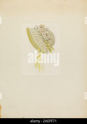 Œuvre textile de Jessie M. Benge vers 1936 représentant un bonnet, montrant le tissu, la construction, les coutures et les éléments de design typiques de l'époque. Banque D'Images