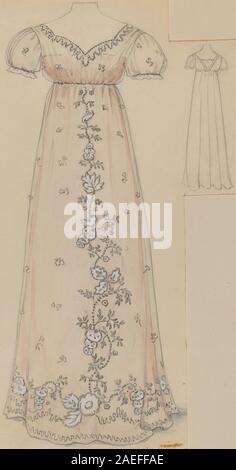 Cette robe circa 1936 par Jessie M Benge dispose de matière textile, conception de vêtement, tissu, couleur, motif, couture, décoration et forme fonctionnelle, reflétant le costume américain du début du XXe siècle et les arts décoratifs Banque D'Images