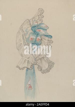 Cette casquette circa 1936 par Jessie M Benge dispose de matière textile, coutures, forme, couleur, motif, décoration et forme fonctionnelle, reflétant le costume américain du début du XXe siècle et les arts décoratifs Banque D'Images