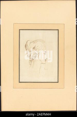 Représente la tête d'une femme avec des traits et une expression faciaux détaillés, illustrant la gravure de portraits européens de la fin du XVIIIe siècle et l'étude de l'anatomie humaine. Banque D'Images