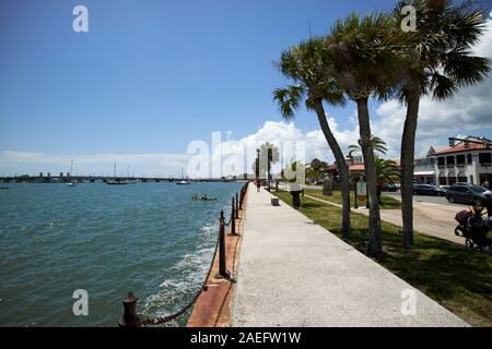 Sentier du littoral et l'Intercoastal Waterway waterfront de St Augustine florida usa Banque D'Images