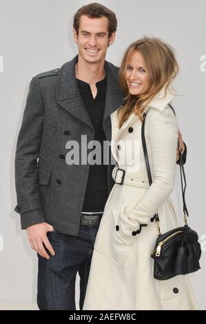 Andy Murray, Burberry Prorsum Kim Sears, show, la Semaine de la mode de Londres, Kensington Gardens, Londres. UK Banque D'Images