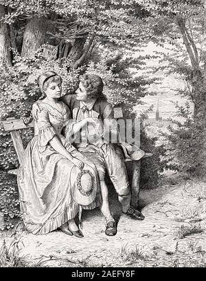 Goethe, d'amour avec Friederike Brion, Sesenheim près de Strasbourg, octobre 1770 à août 1771 Banque D'Images