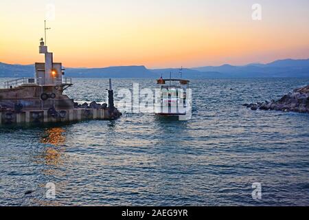 Petit port d'Ein Gev, Mer de Galilée, Israël Banque D'Images