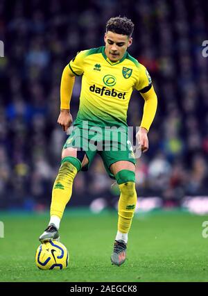 La ville de Norwich Max Aarons au cours de la Premier League match à Carrow Road, Norwich. Banque D'Images