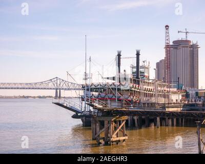 La Nouvelle Orléans en vapeur à aubes du fleuve Mississippi à la Nouvelle Orléans, Louisiane Banque D'Images