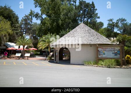 Entrée de la fontaine de Jouvence, Parc archéologique de St Augustine florida usa Banque D'Images