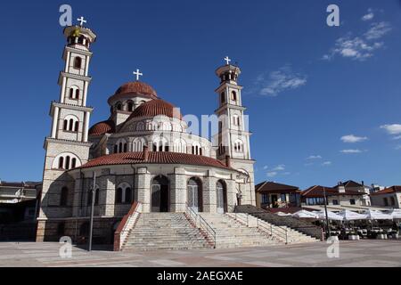 La Cathédrale Orthodoxe moderne de Korca en Albanie Banque D'Images