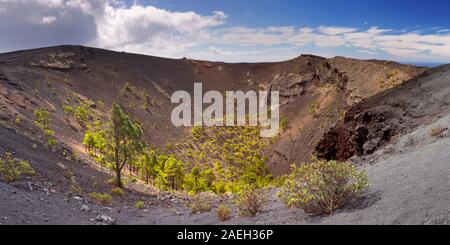 San Antonio cratère sur La Palma, Îles Canaries, Espagne. Banque D'Images