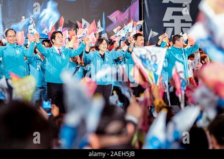 Élection 2020 Taiwan : Gagnez de Taïwan. Le président candidat Tsai Ing-Wen à Taipei Sancheong réunion. Avec elle, le candidat à l'élection législative, Yu Tian Banque D'Images