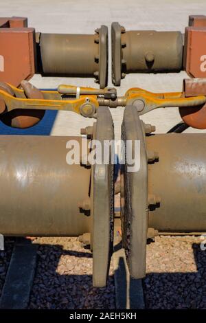 Bouclier avant sur un wagon de chemin de fer Banque D'Images