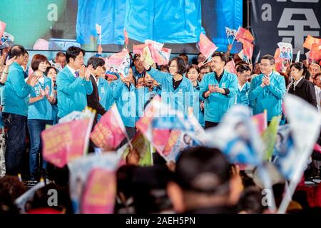 Élection 2020 Taiwan : Gagnez de Taïwan. Le président candidat Tsai Ing-Wen à Taipei Sancheong réunion. Avec elle, le candidat à l'élection législative, Yu Tian Banque D'Images