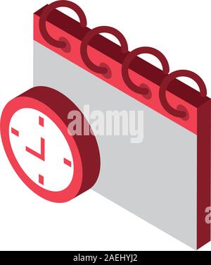 Business Internet e-commerce et l'icône horloge calendrier isométrique d'illustration vectorielle Illustration de Vecteur