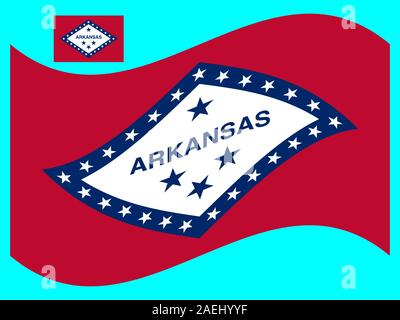 Drapeau de l'Arkansas Wave Vector illustration EPS 10. Illustration de Vecteur