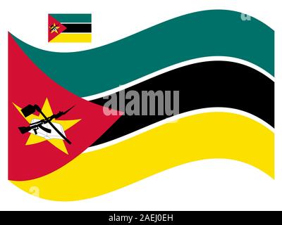 Drapeau Mozambique Wave Vector illustration EPS 10. Illustration de Vecteur