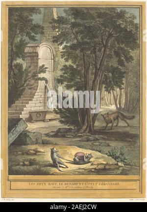 Laurent Jean-Baptiste Oudry après les voitures, les deux rats, le renard et l'œuf (deux rats, le renard et l'Œuf), publié en 1759 Les deux rats, le renard et l'œuf (deux rats, le renard et l'oeuf) ; publié en 1759 Banque D'Images