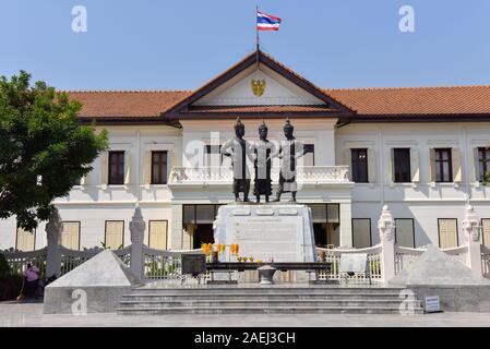 Monument aux trois rois, Chiang Mai, Thaïlande Banque D'Images