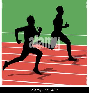 L'exécution de silhouettes. Vector illustration. Illustration de Vecteur