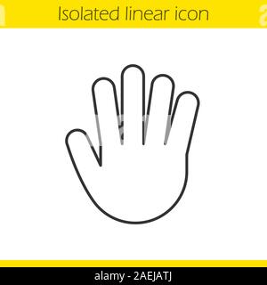 Icône linéaire Palm. Fine ligne illustration. S'arrêter, de l'accueil et des cinq geste de la main. Symbole de contour. Dessin vectoriel aperçu isolés Illustration de Vecteur