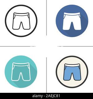 Les slips de l'icône. Modèle plat, linéaire et de couleurs. Brèves sportives. Illustrations vectorielles Illustration de Vecteur