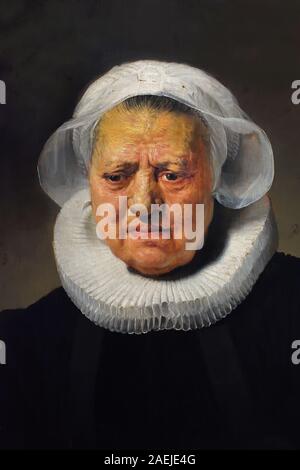 Vieille Femme, Portrait d'Aechje Claesdr, 1634, Rembrandt Harmenszoon van Rijn 1606-1669 Néerlandais, les Pays-Bas, la Hollande, Banque D'Images