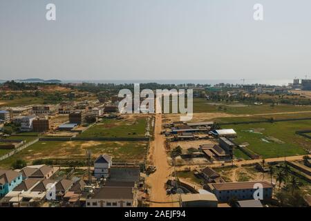 En été, la ville de Sihanoukville Cambodge drone abattu Banque D'Images