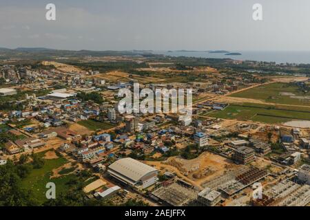 En été, la ville de Sihanoukville Cambodge drone abattu Banque D'Images