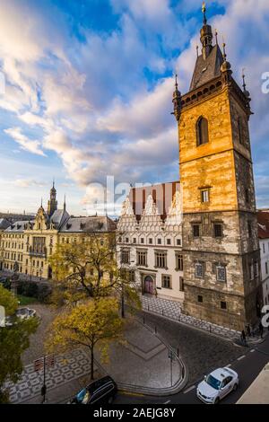Prague, République tchèque - 03 novembre, 2016. Bâtiments historiques de la Place Charles - Karlovo Namesti Banque D'Images