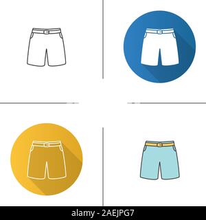 Les slips de l'icône. Modèle plat, linéaire et de couleurs. Brèves sportives. Illustrations vectorielles Illustration de Vecteur