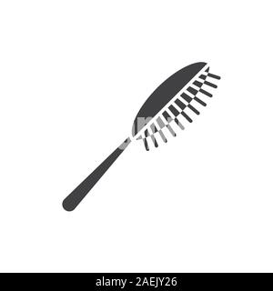 Brosse à cheveux icône glyphe. Symbole de Silhouette. L'espace négatif. Vector illustration isolé Illustration de Vecteur