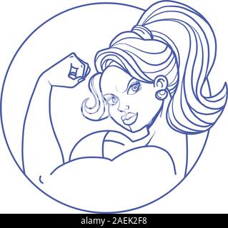 femme biceps culturisme Illustration de Vecteur